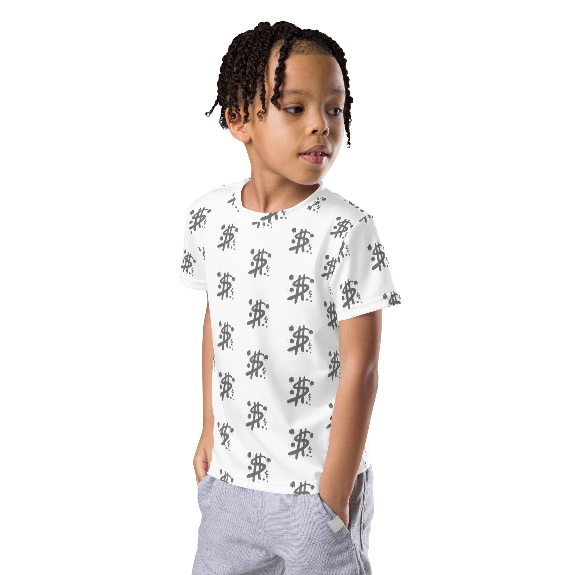 $ = ? - Kids crew neck t-shirt (white)