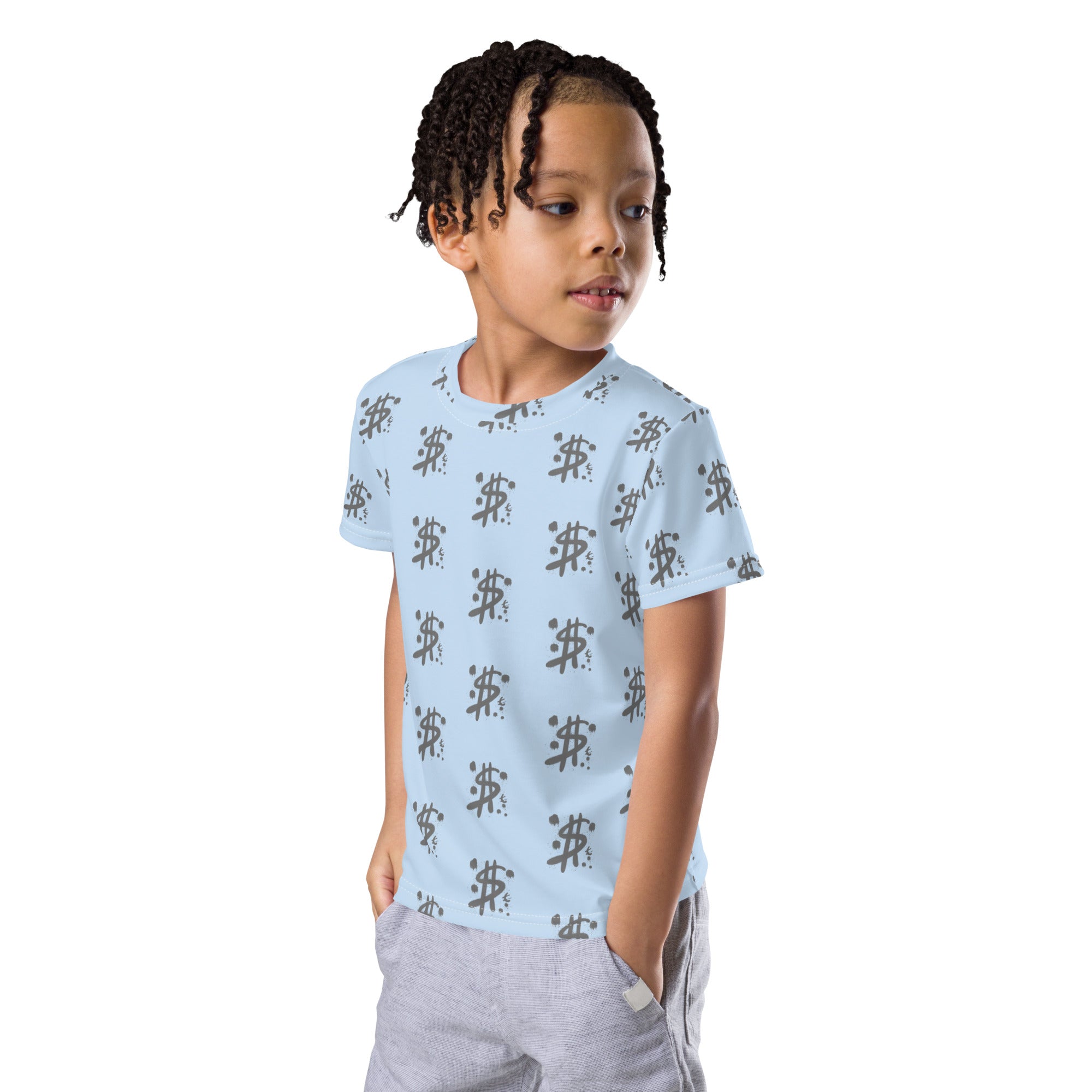 $ = ? - Kids crew neck t-shirt (Pattens Blue)