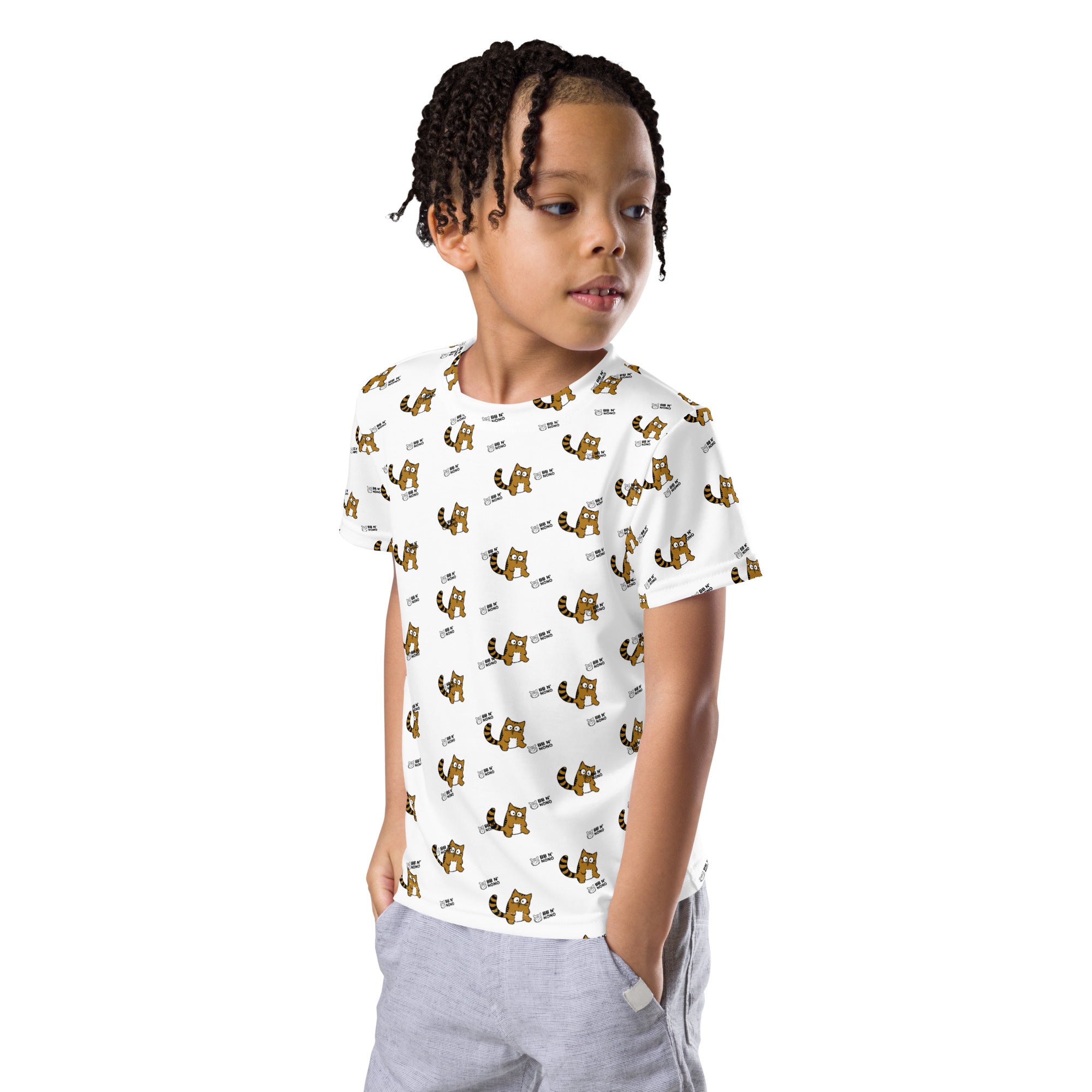 Meow V5 - Kids crew neck t-shirt (white)