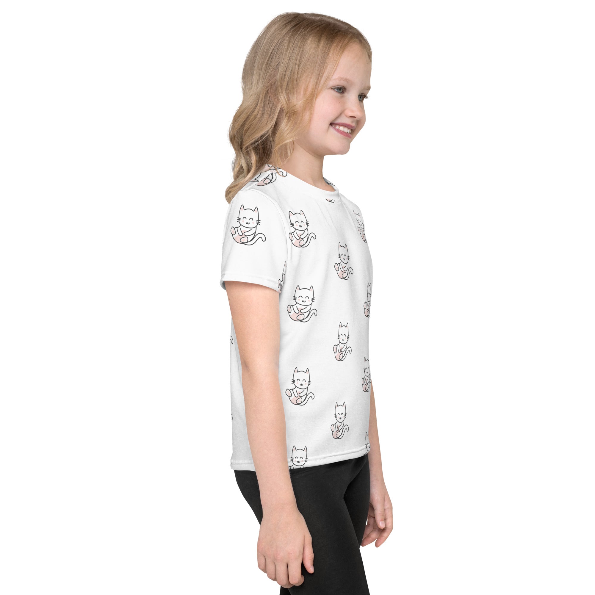 Meow V3 - Kids crew neck t-shirt (white)