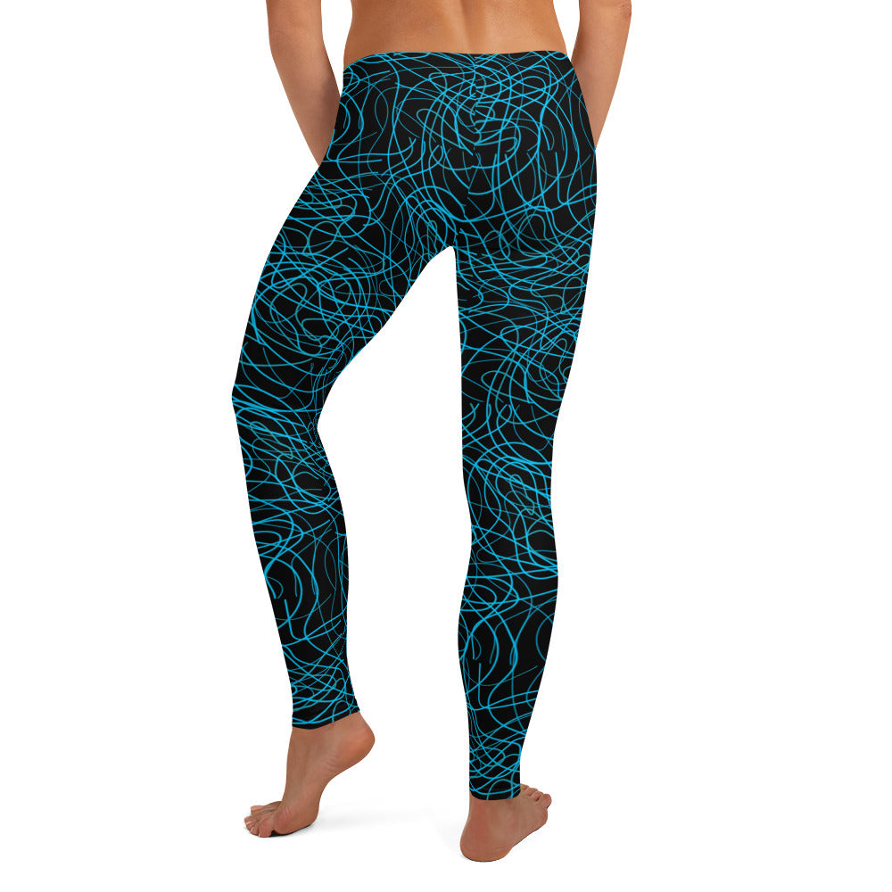 wave pattern V1 - Leggings (black)