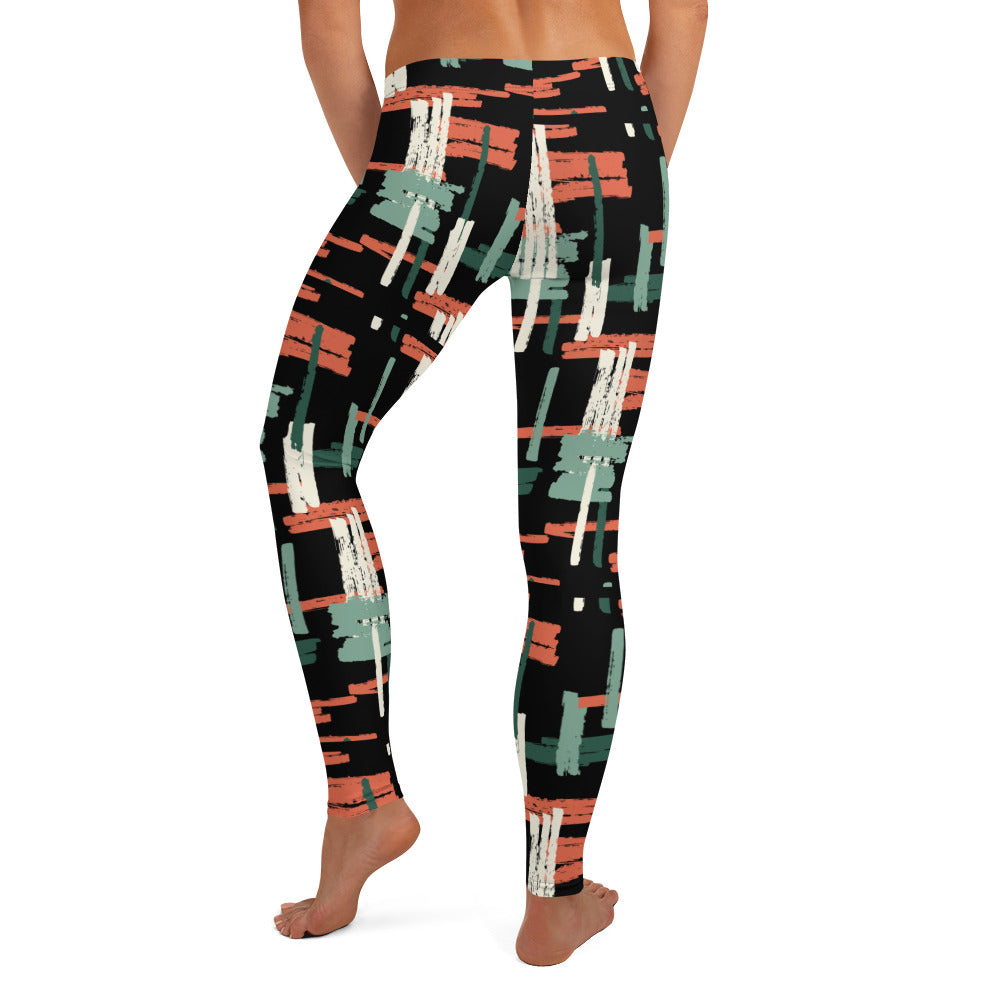 strokes pattern V1 - Leggings (black)