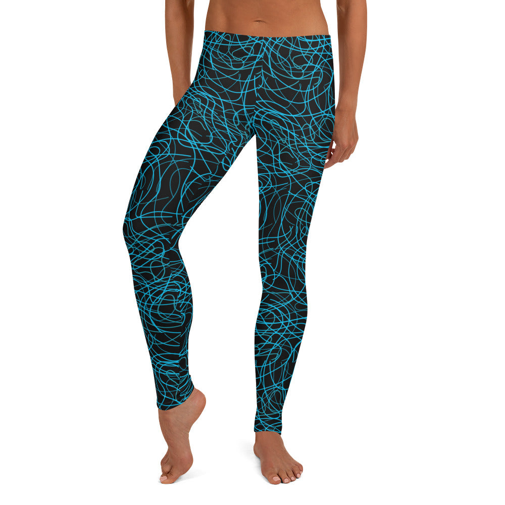 wave pattern V1 - Leggings (black)