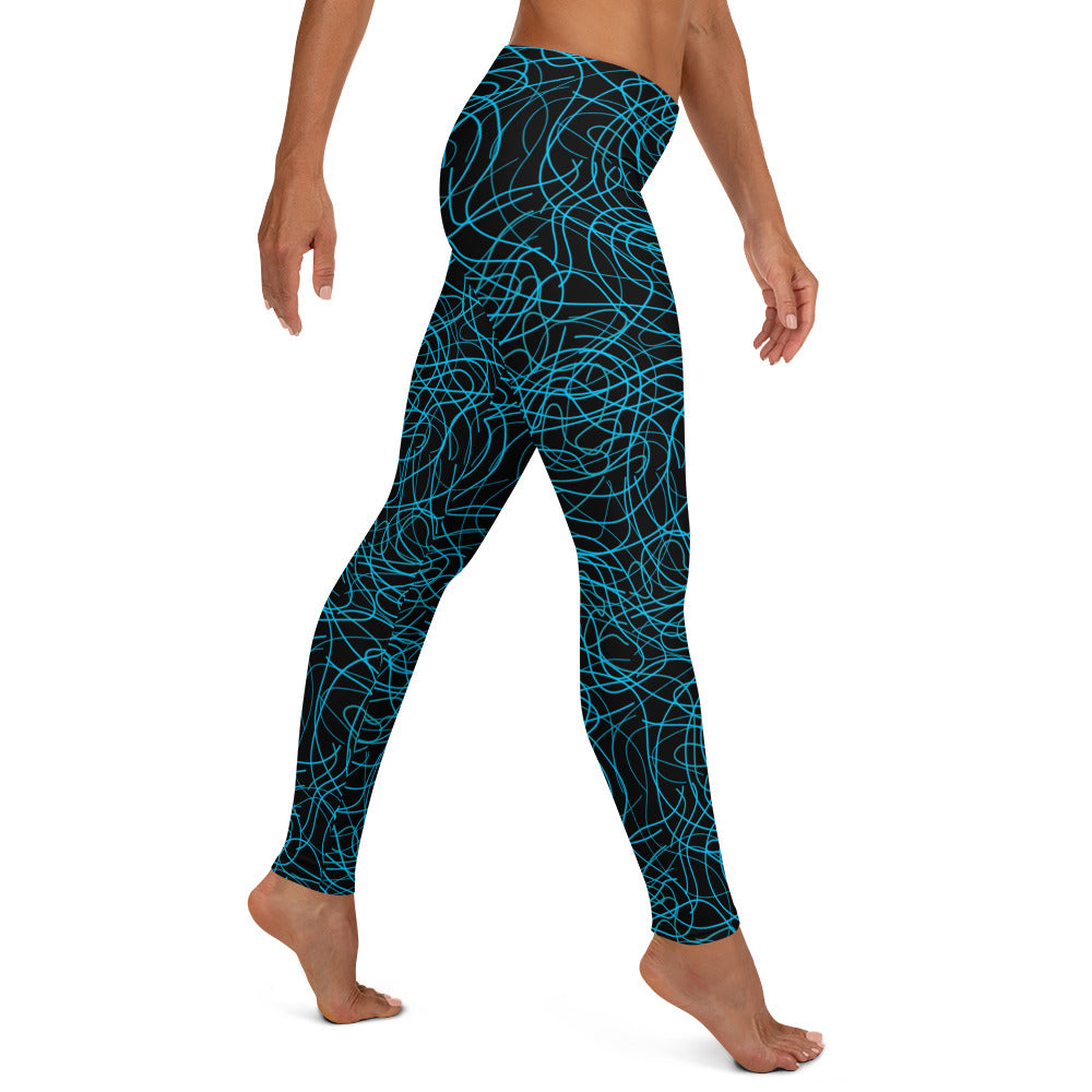 wave pattern V1 - Leggings (black)