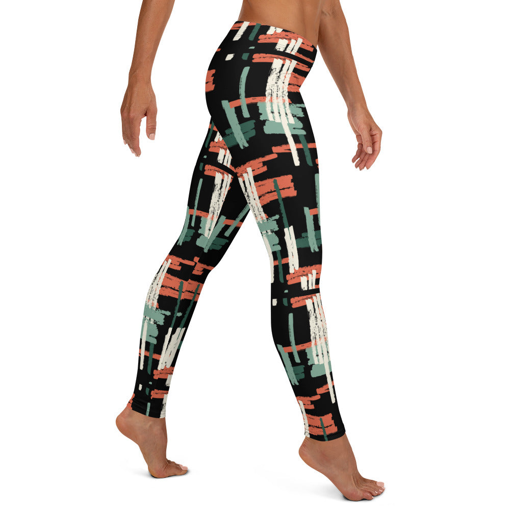 strokes pattern V1 - Leggings (black)