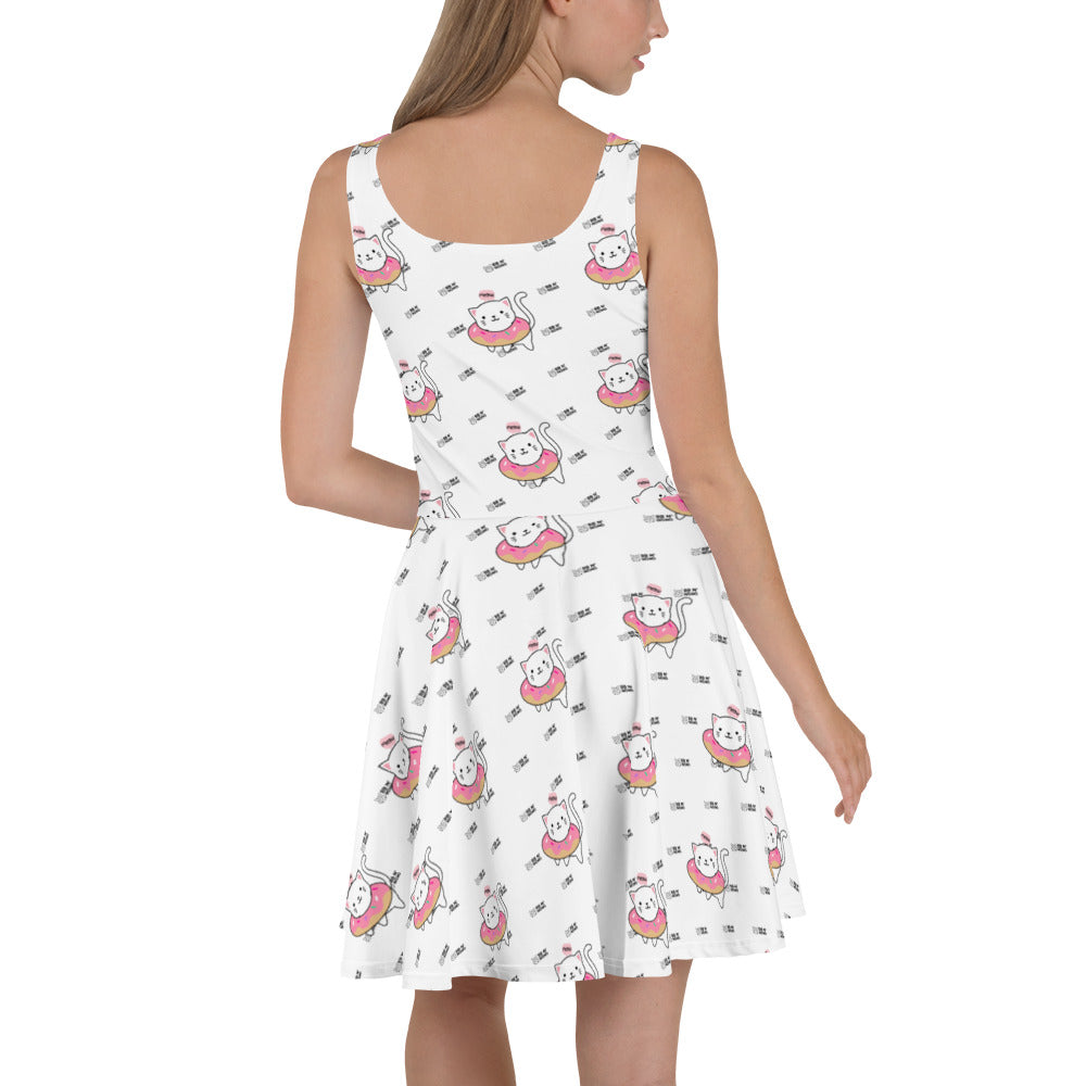 Meow V2 - Skater Dress (white)