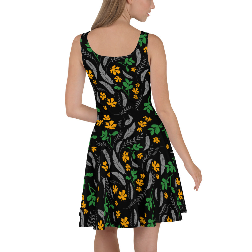 Feathers inspiration V - Skater Dress (black magic)