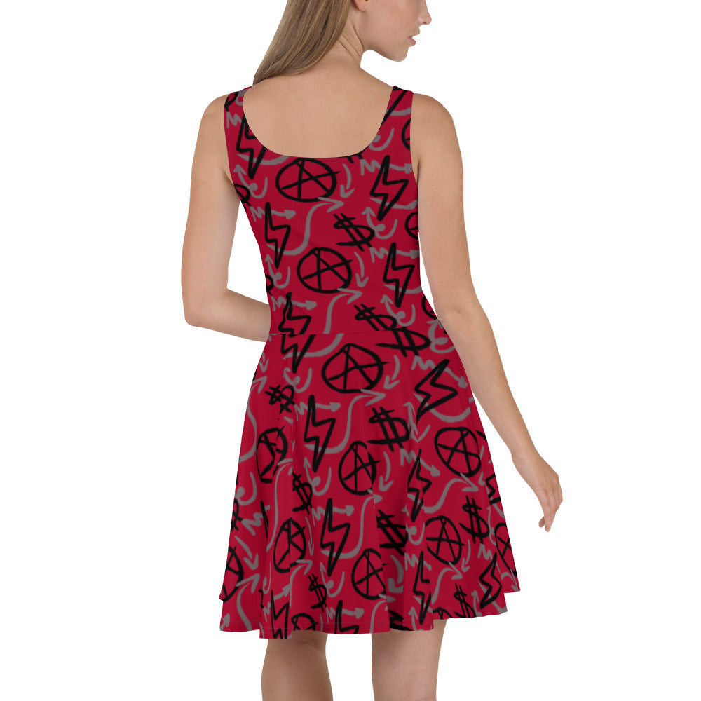 $ = $ -  Skater Dress (Carmine)