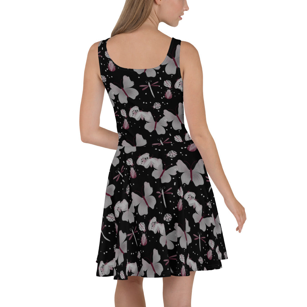 Butterfly Dreams - Skater Dress (black)