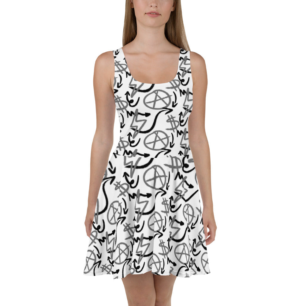 $=$ - Skater Dress (white)