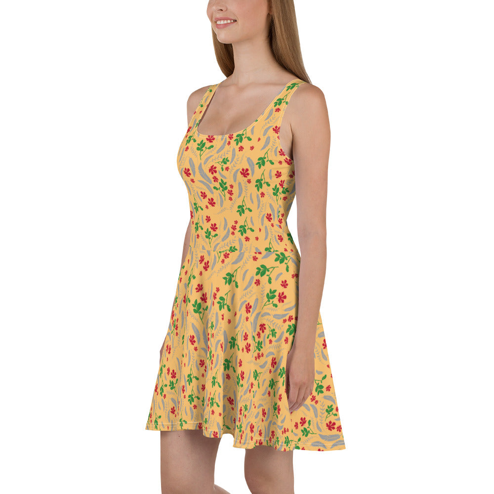 Feathers inspiration V - Skater Dress (Chardonnay)