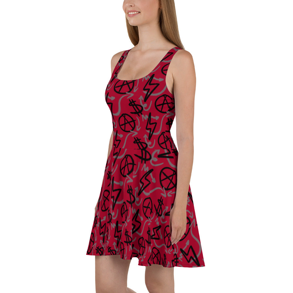 $ = $ -  Skater Dress (Carmine)