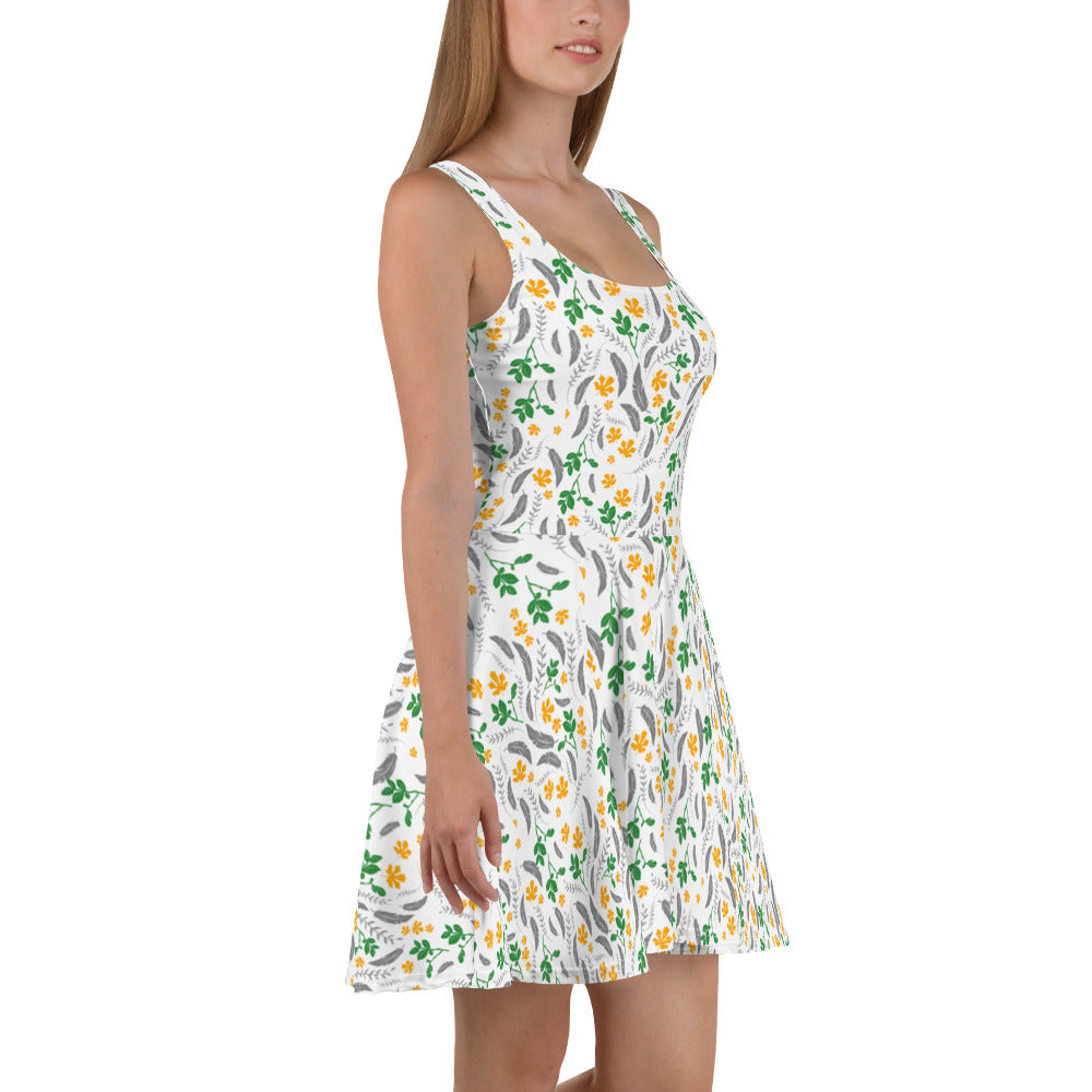 Feathers inspiration V - Skater Dress (white)