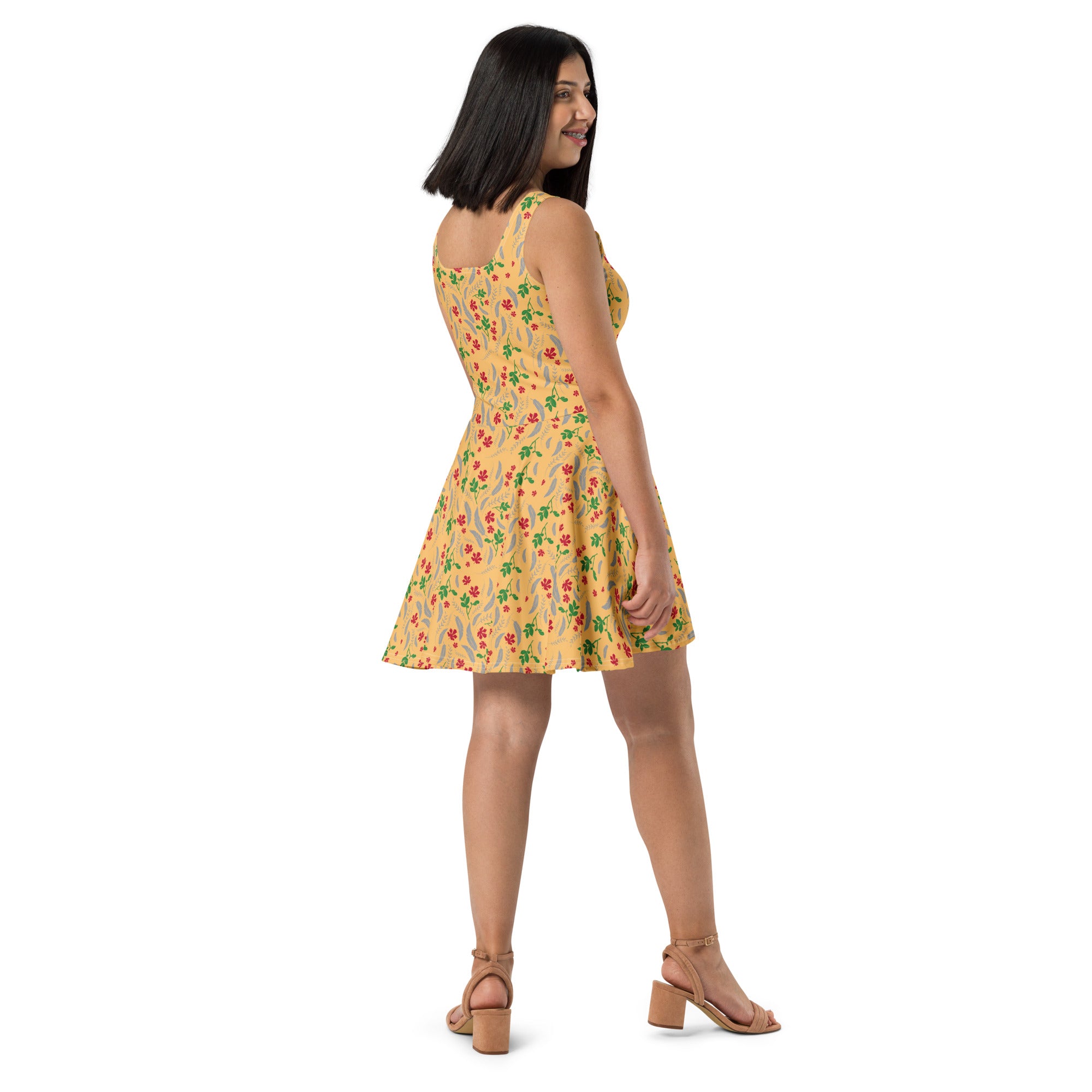 Feathers inspiration V - Skater Dress (Chardonnay)