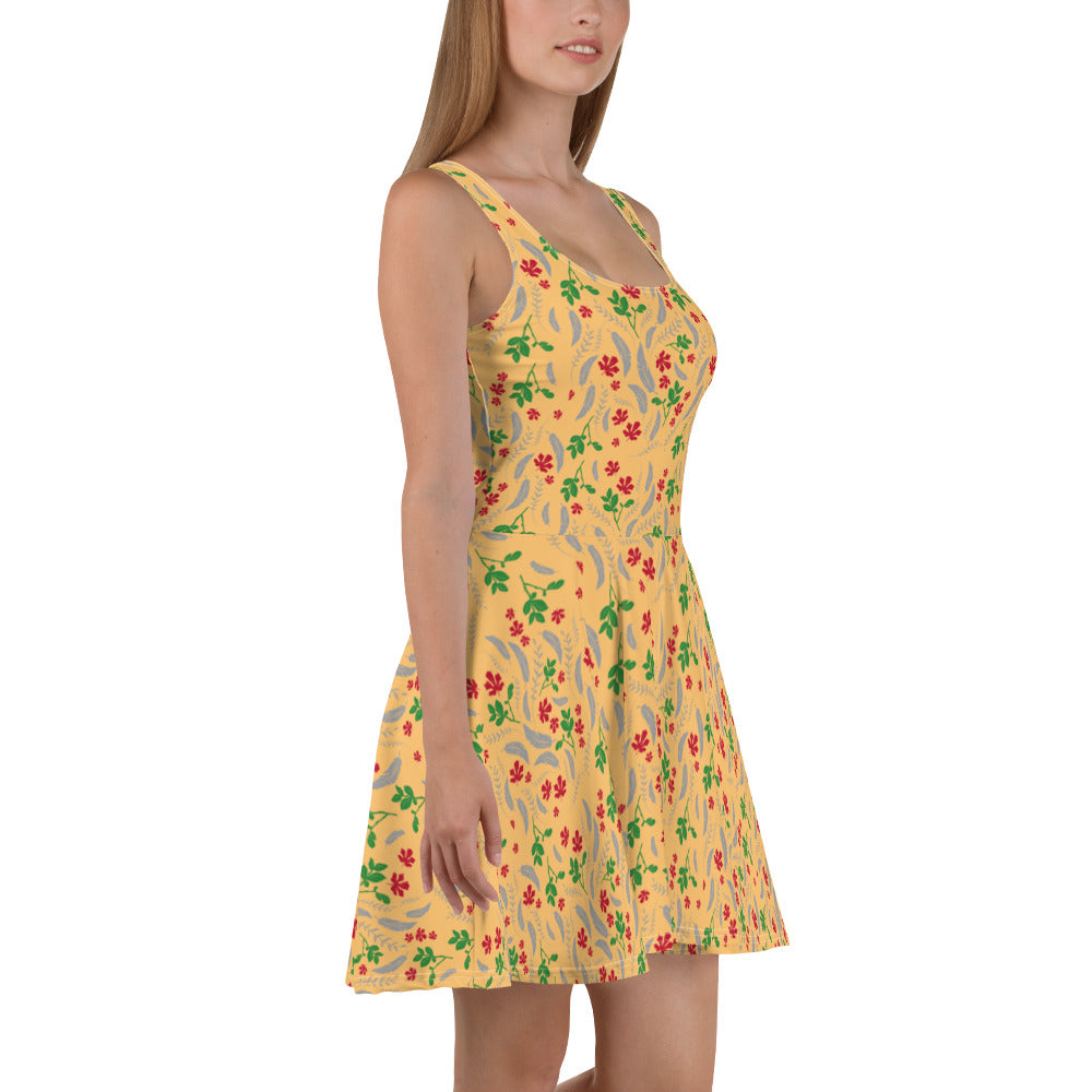 Feathers inspiration V - Skater Dress (Chardonnay)