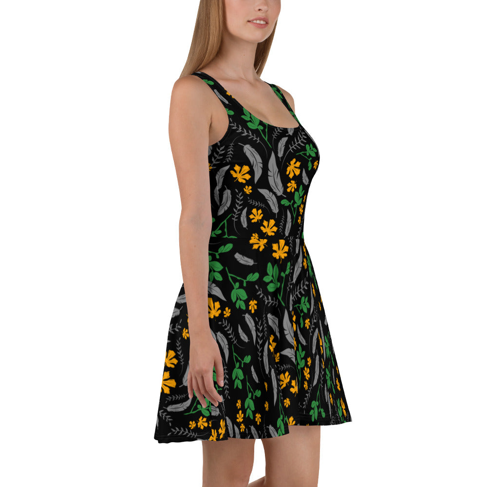 Feathers inspiration V - Skater Dress (black magic)