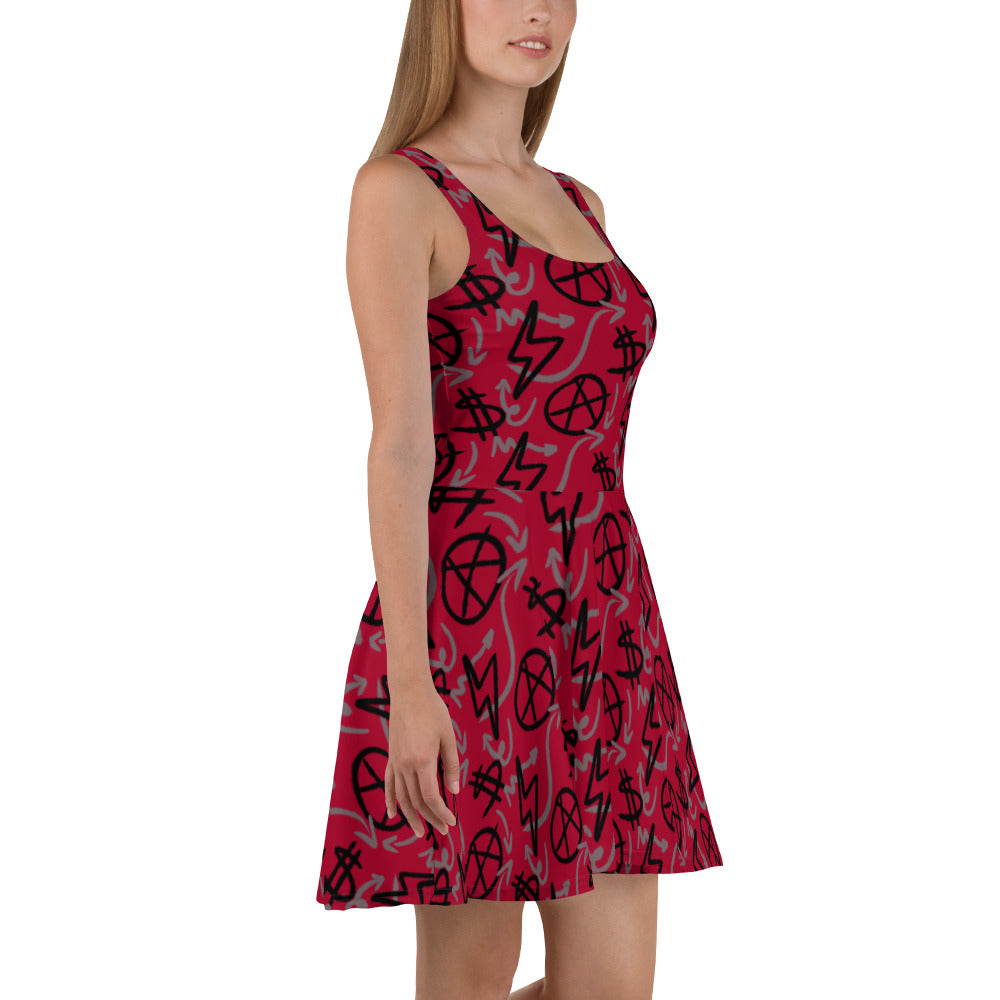 $ = $ -  Skater Dress (Carmine)