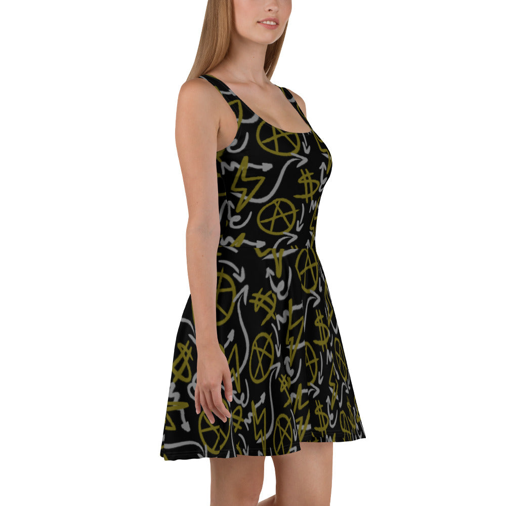 $=$ - Skater Dress (black)