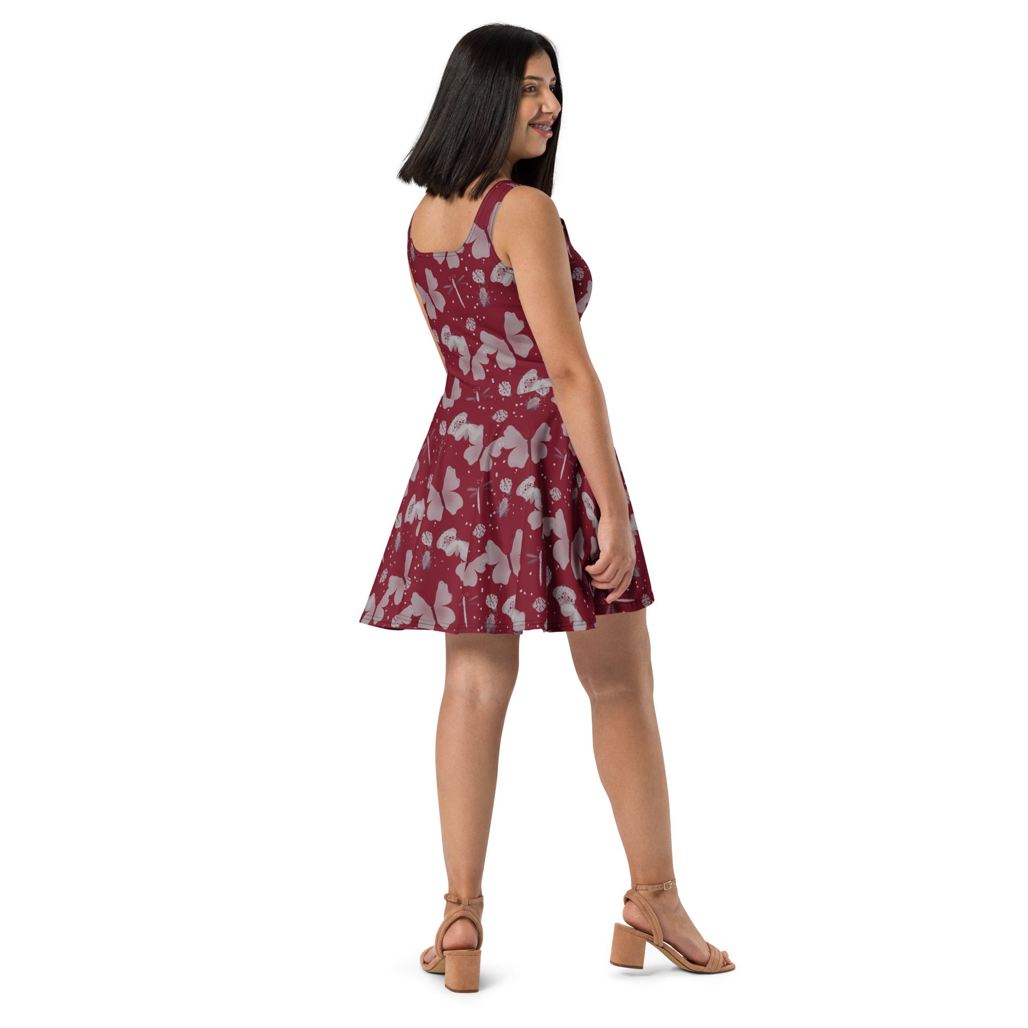 Butterfly Dreams - Skater Dress (Burgundy)