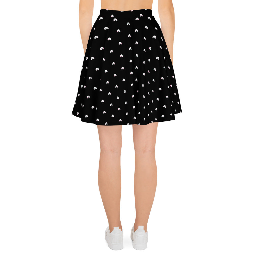 Kawaii Onigiri- Skater Skirt (black)