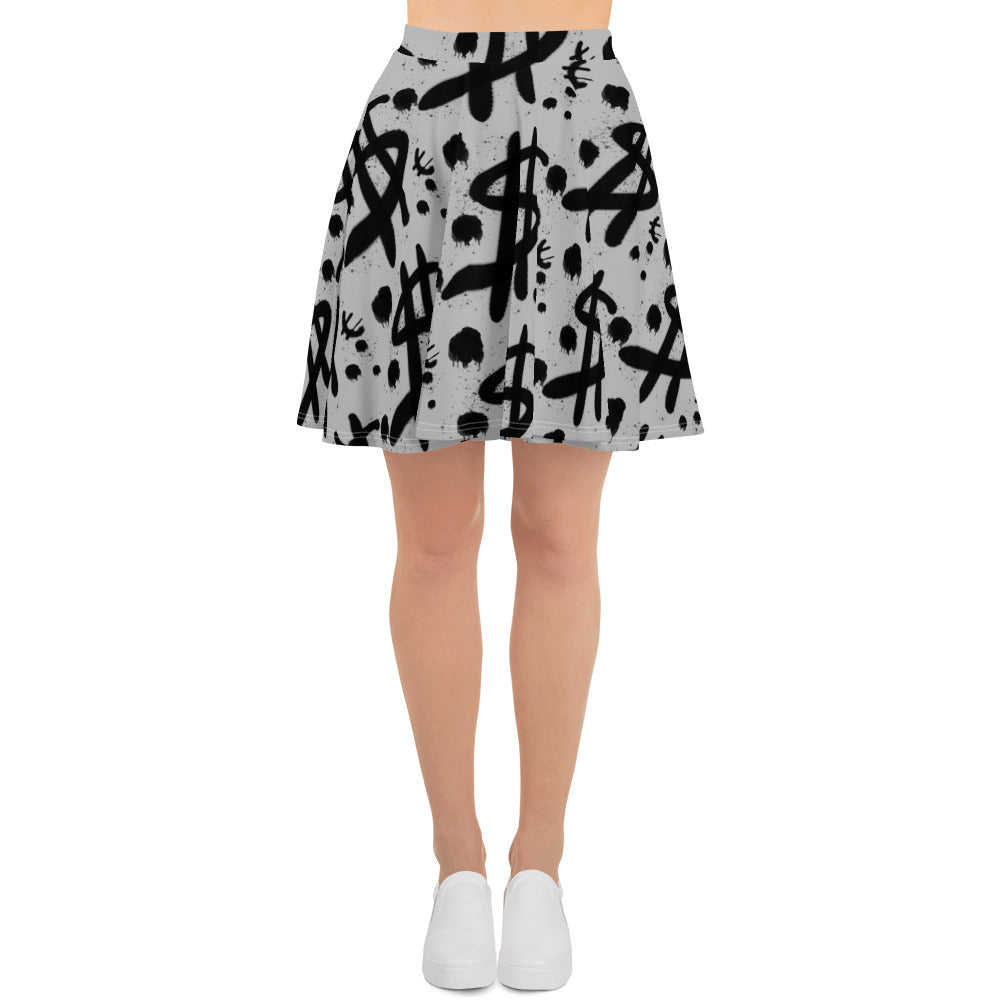 $ = ? - Skater Skirt (Silver)