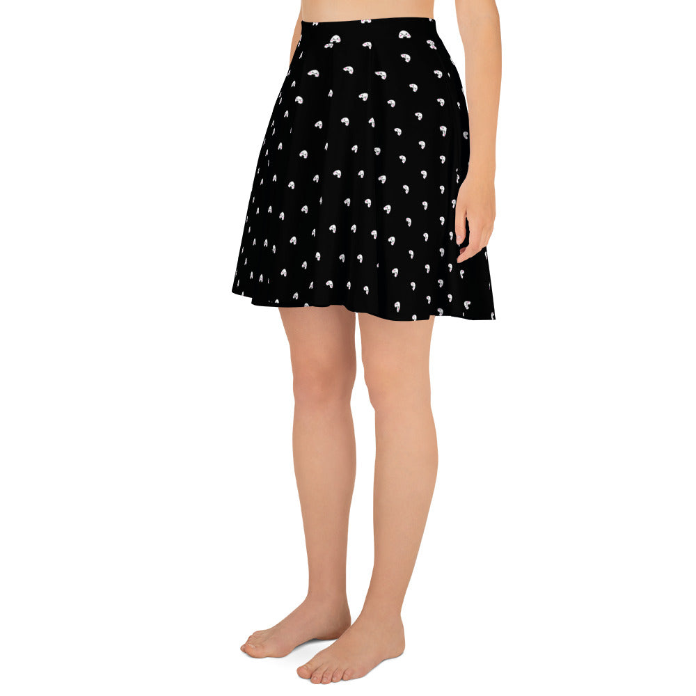 Kawaii Onigiri- Skater Skirt (black)