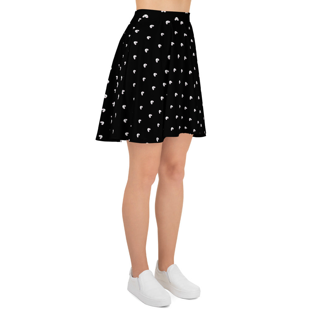 Kawaii Onigiri- Skater Skirt (black)