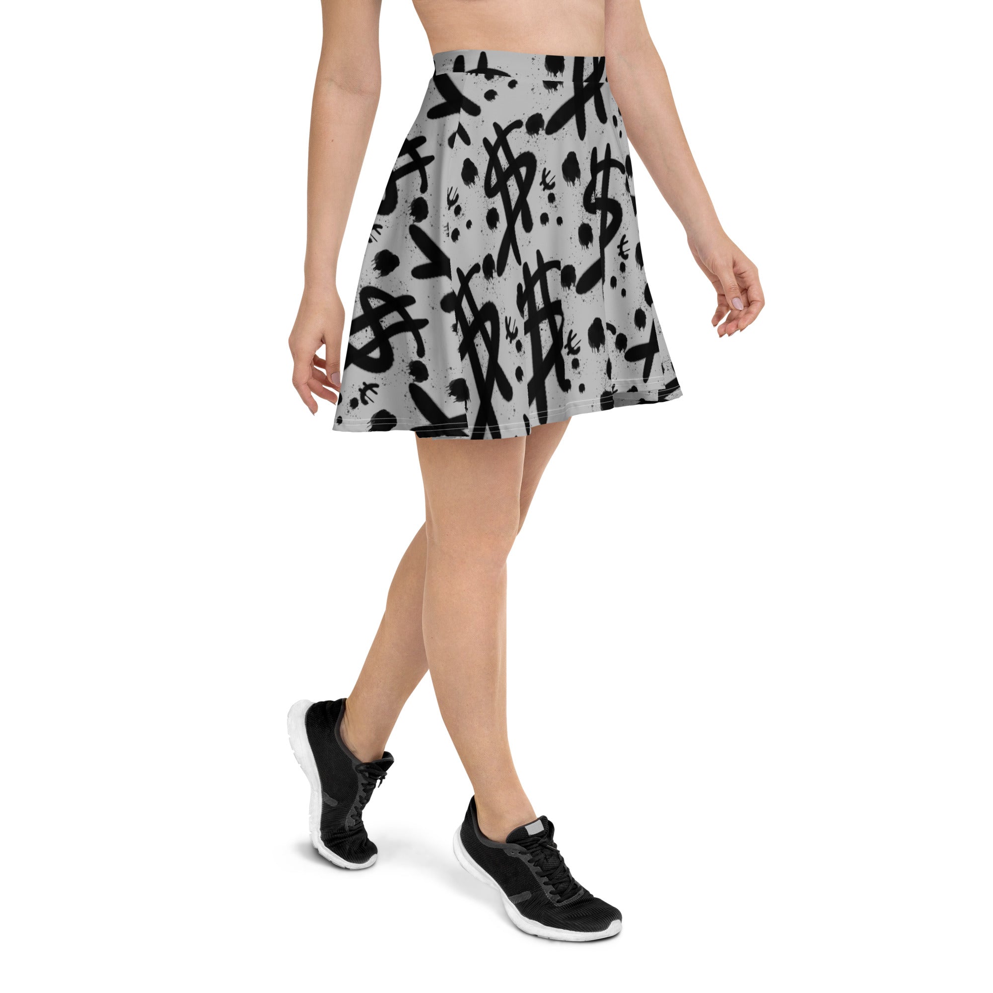 $ = ? - Skater Skirt (Silver)