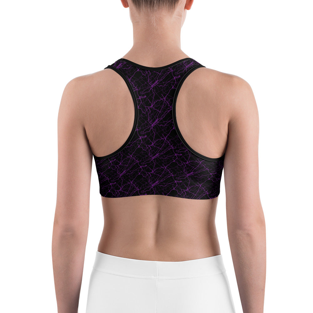 vein pattern V- Sports bra (black)