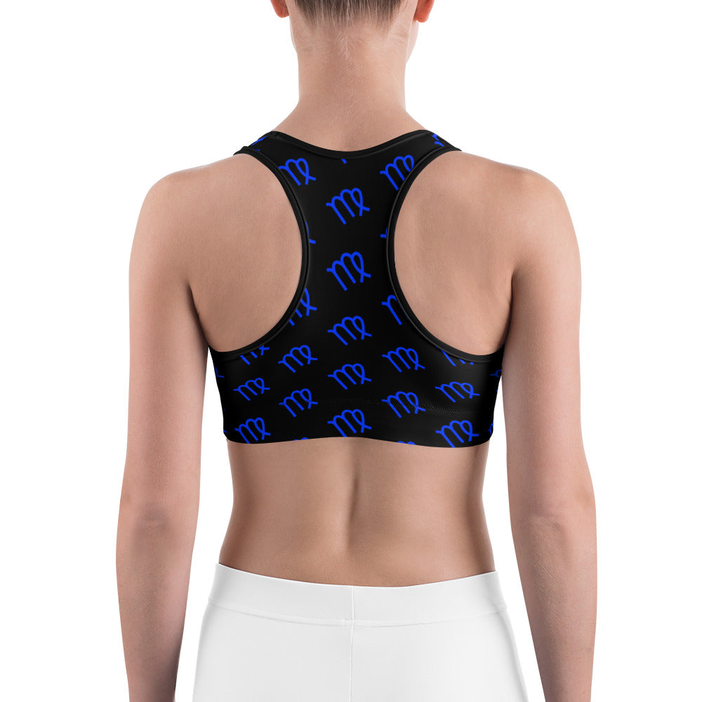 letter pattern - Sports bra (black)