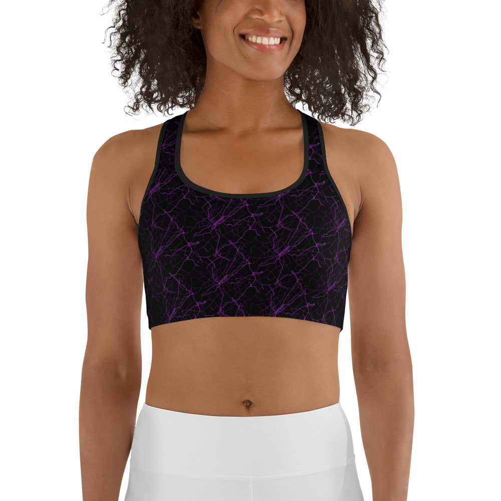 vein pattern V- Sports bra (black)