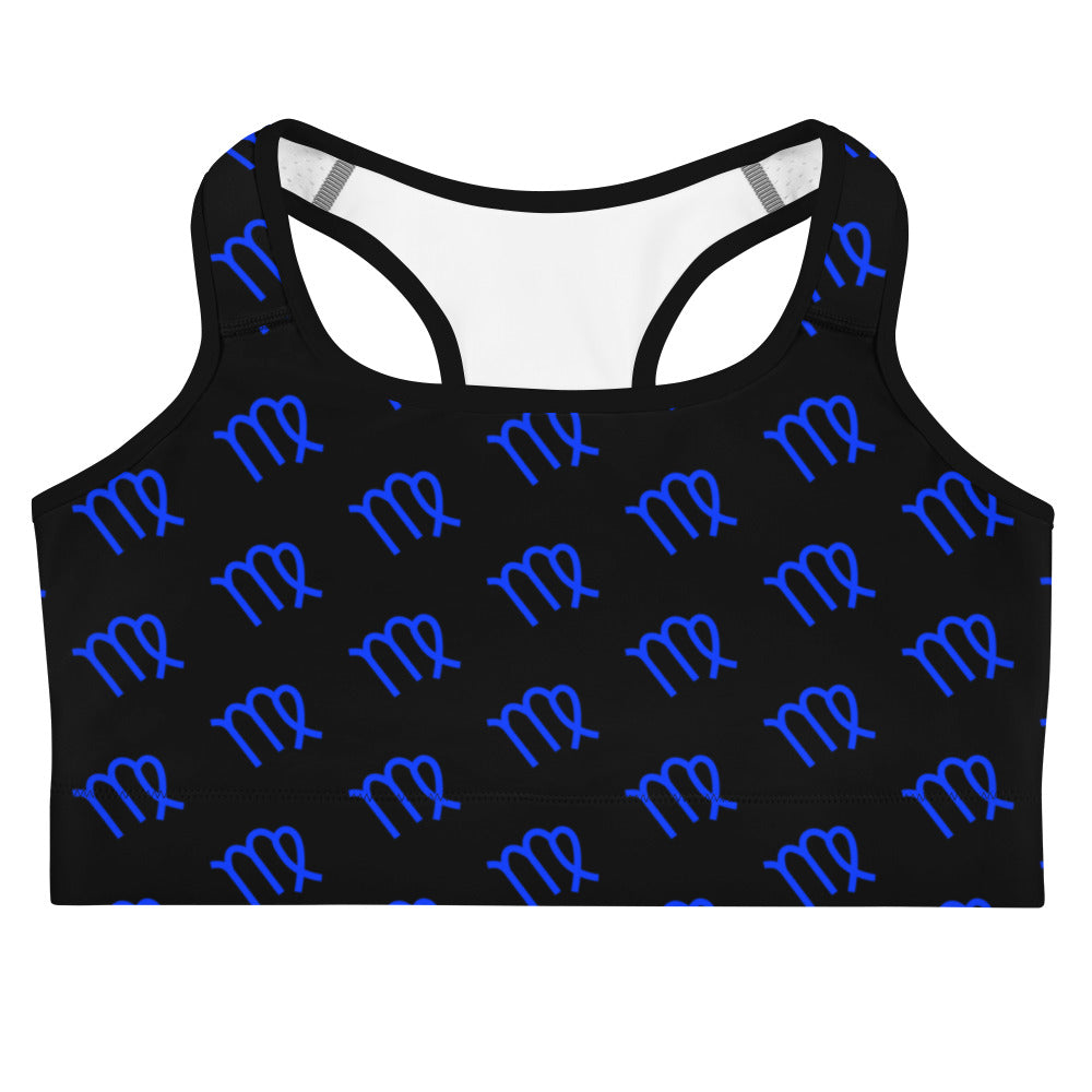 letter pattern - Sports bra (black)