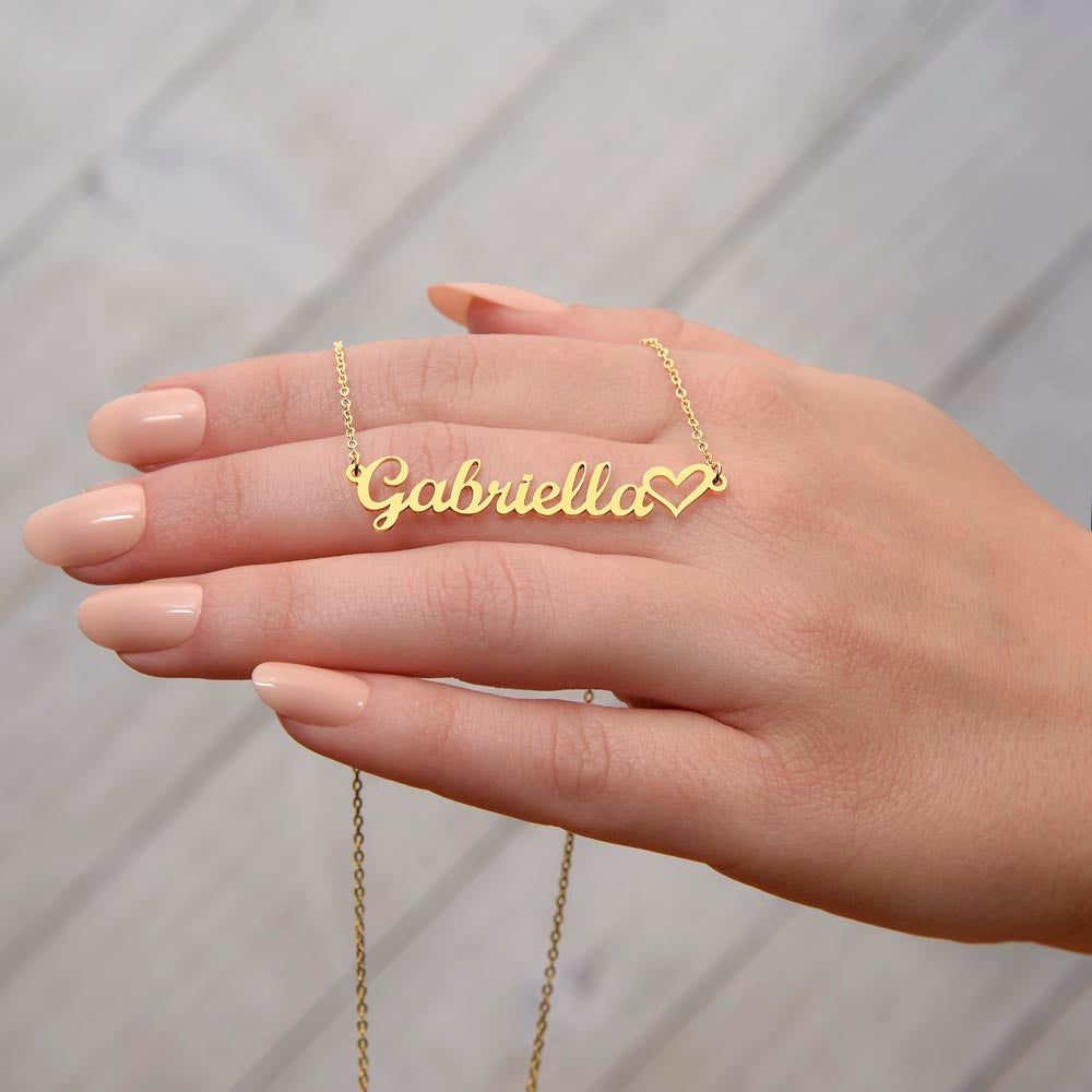 Custom Name Necklace plus Heart