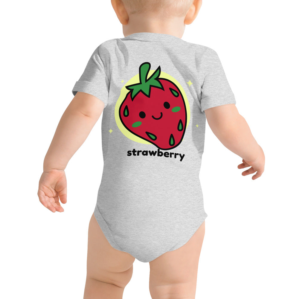 Strawberry - Baby short sleeve one piece (back print)