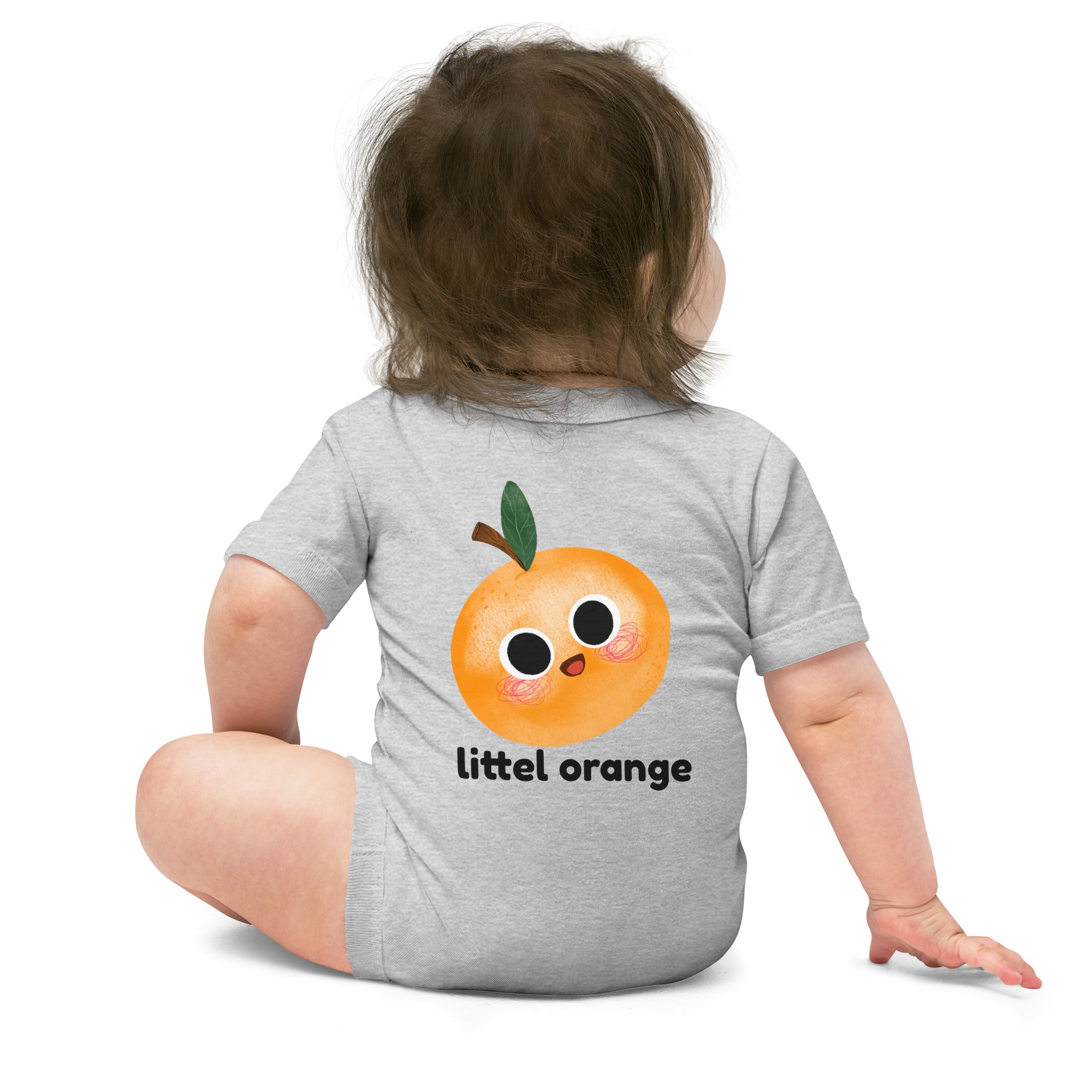 Little orange - Baby short sleeve one piece (back print)