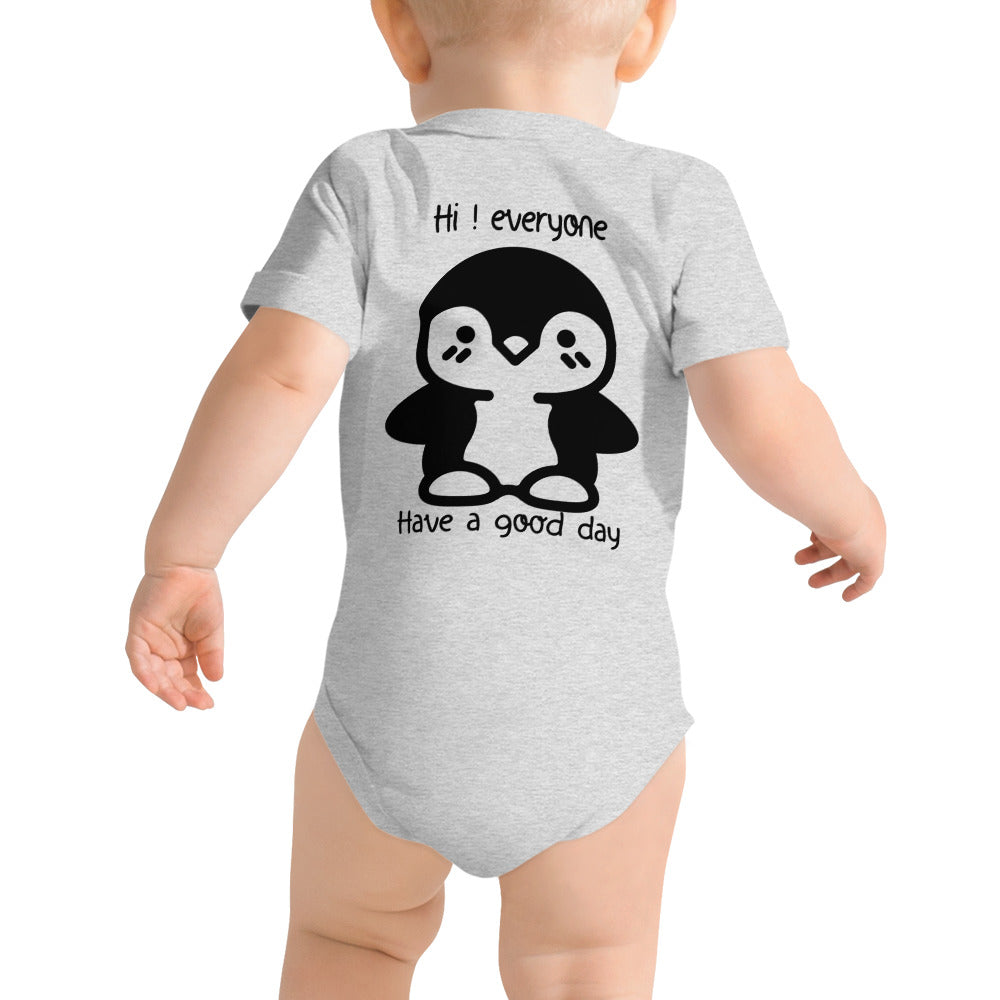 Little Pingu - Baby short sleeve one piece (back print)