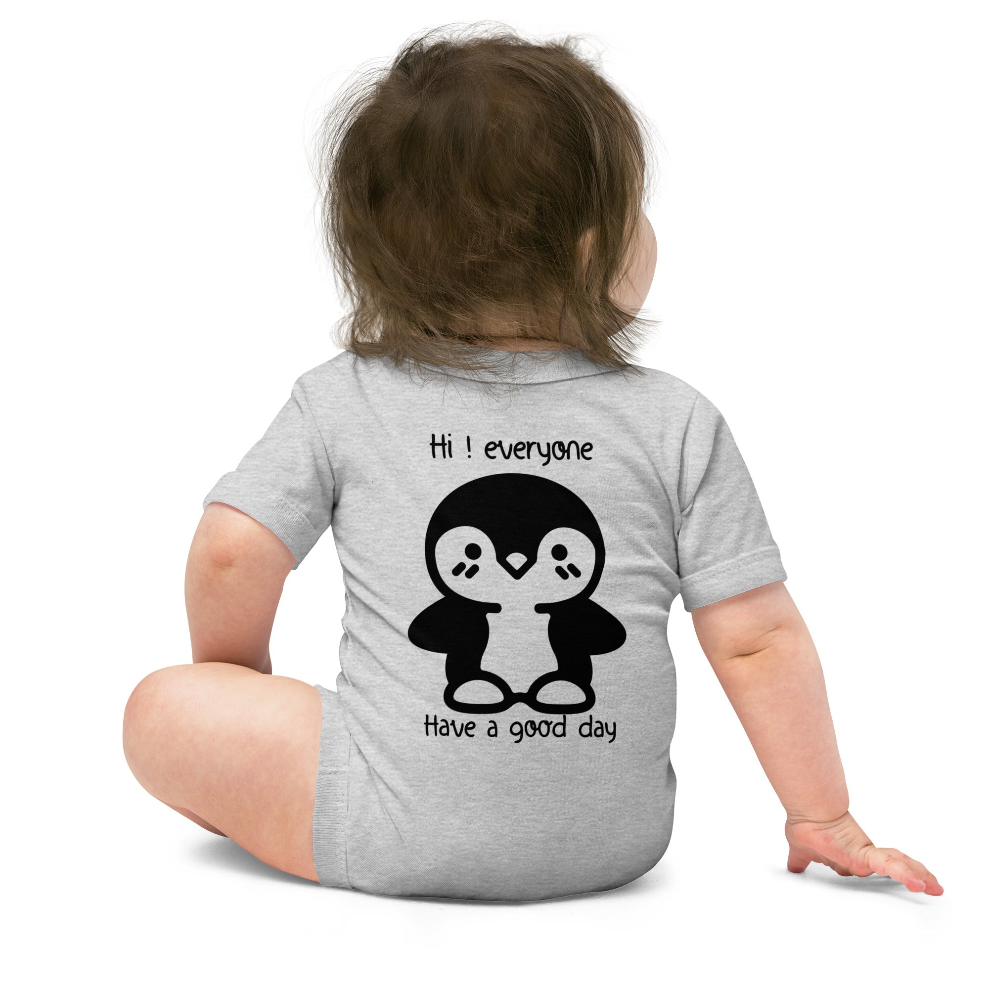 Little Pingu - Baby short sleeve one piece (back print)