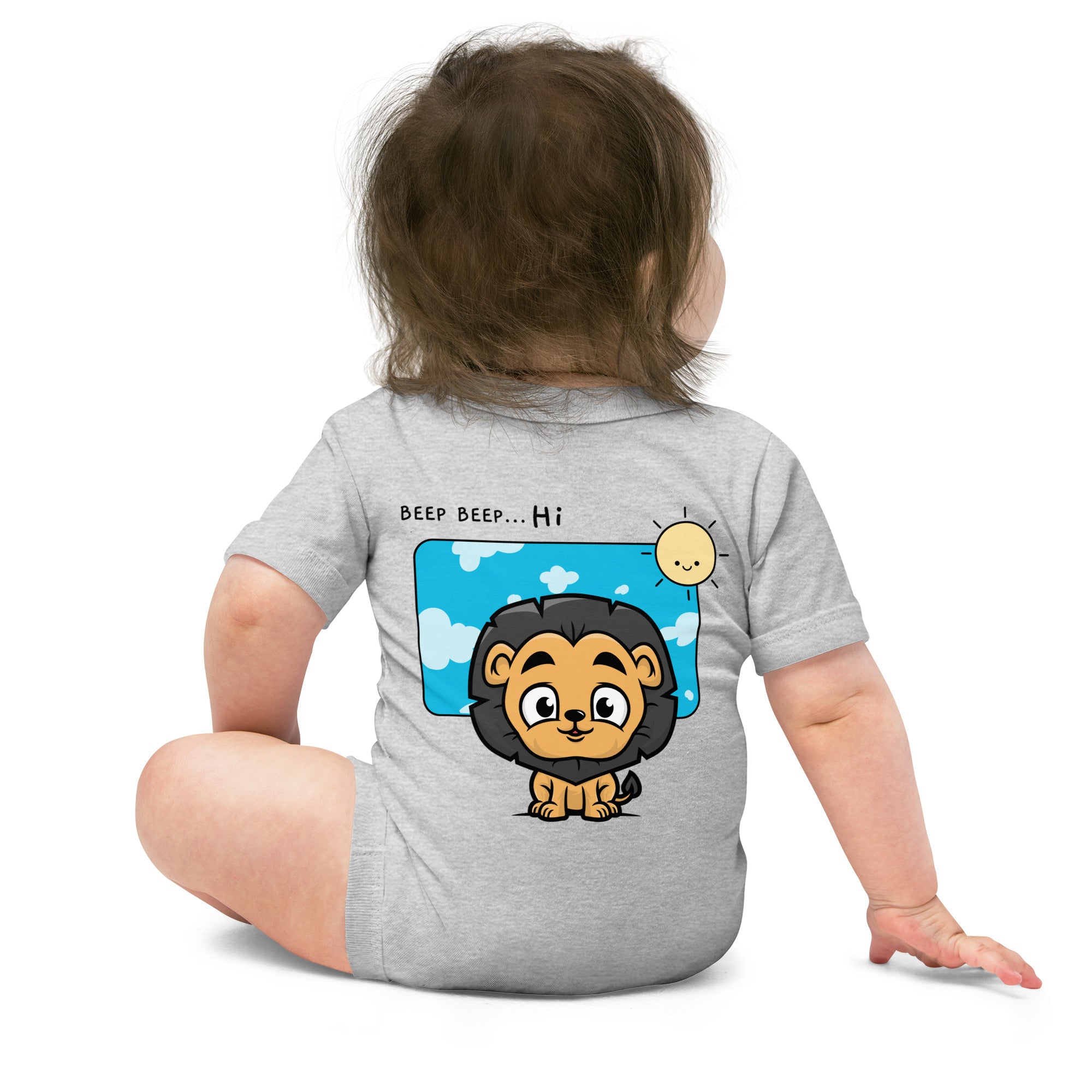 Lit Lion - Baby short sleeve one piece (back print)