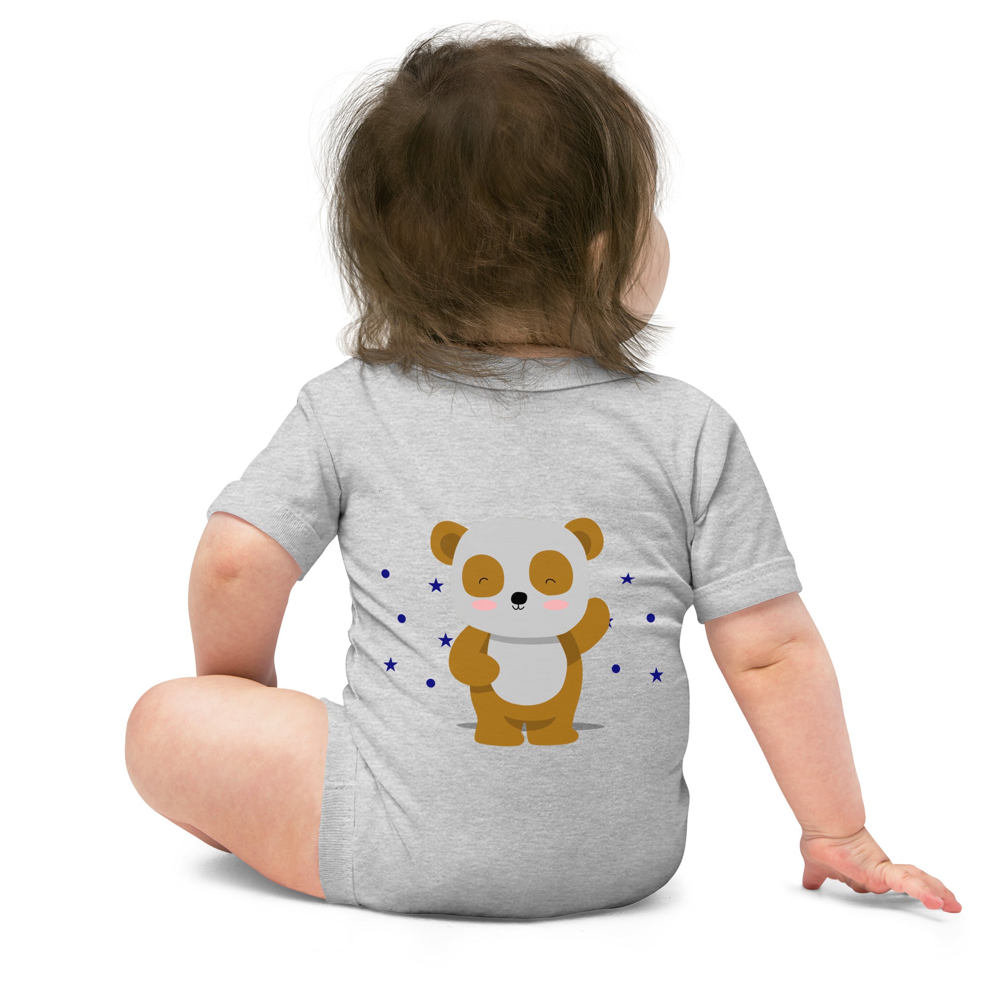 Sweet bear v1 - Baby short sleeve one piece (bank print)