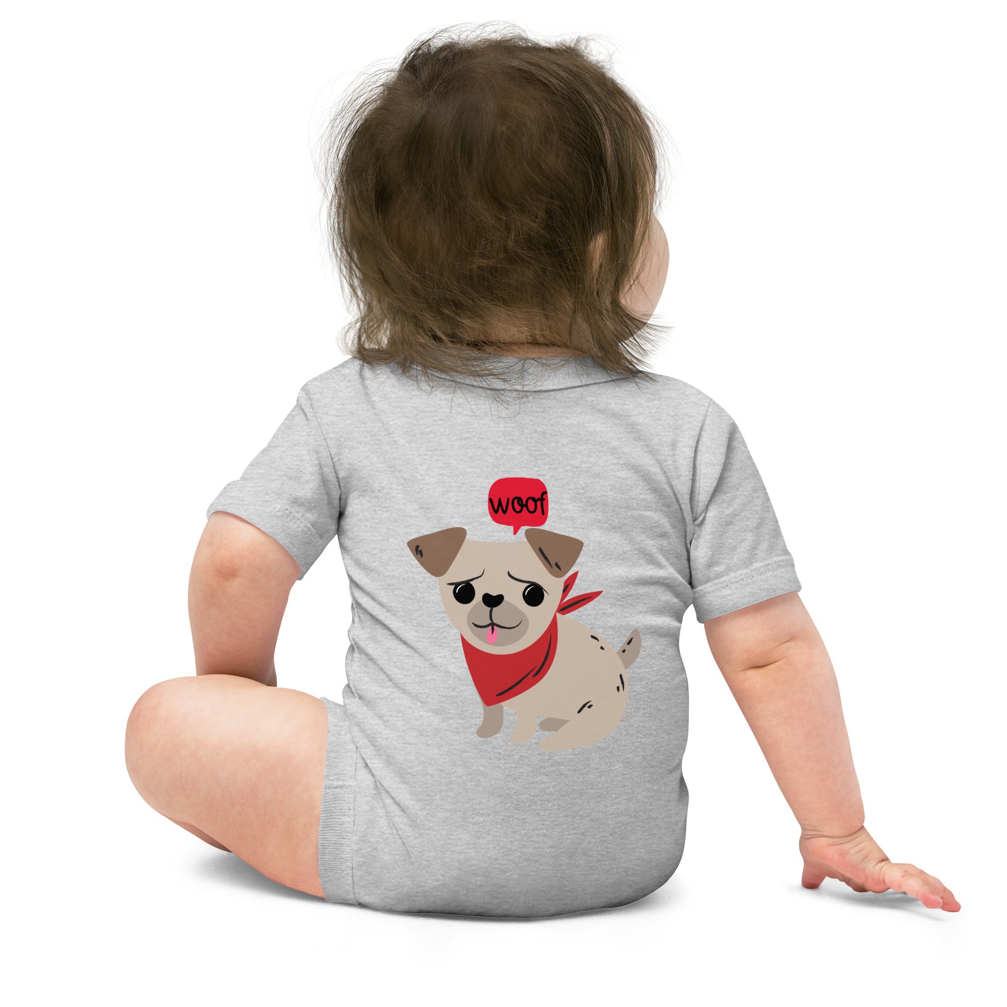 Woof v2 - Baby short sleeve one piece (back print)