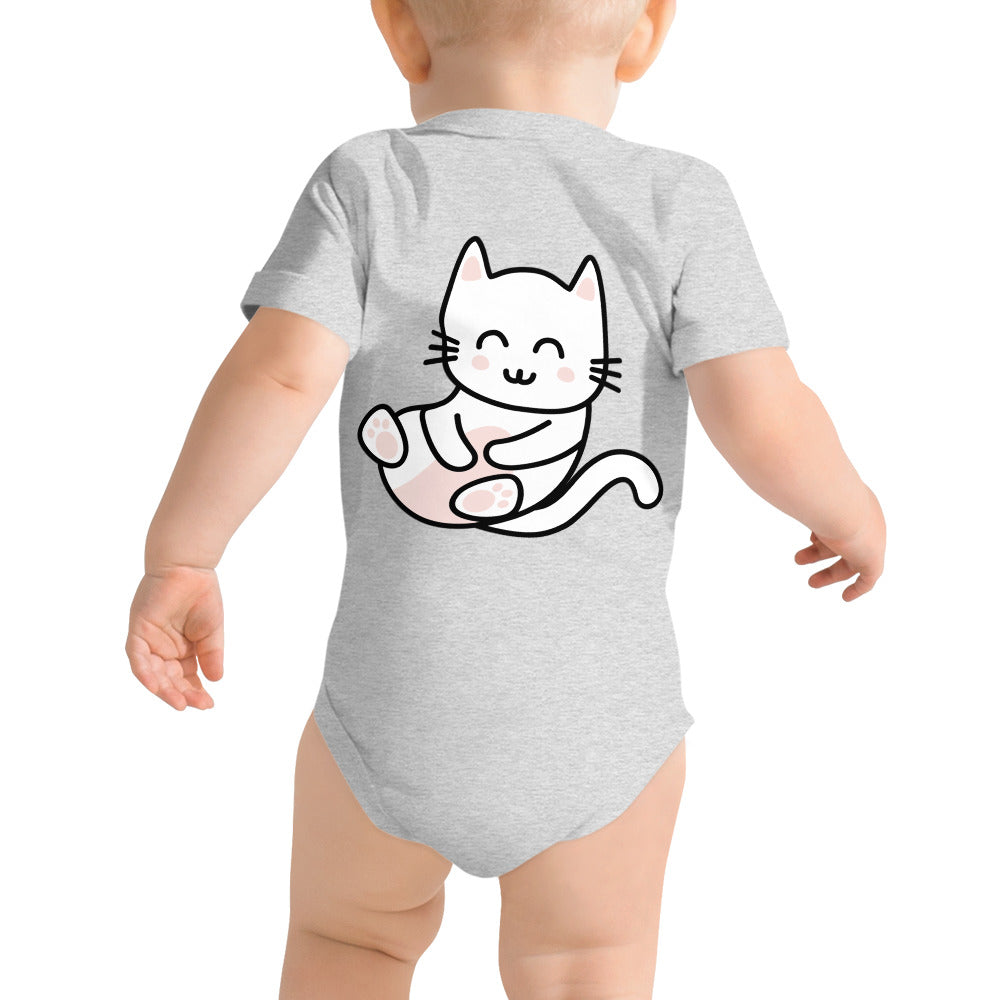 Meow V3 - Baby short sleeve one piece (back print)