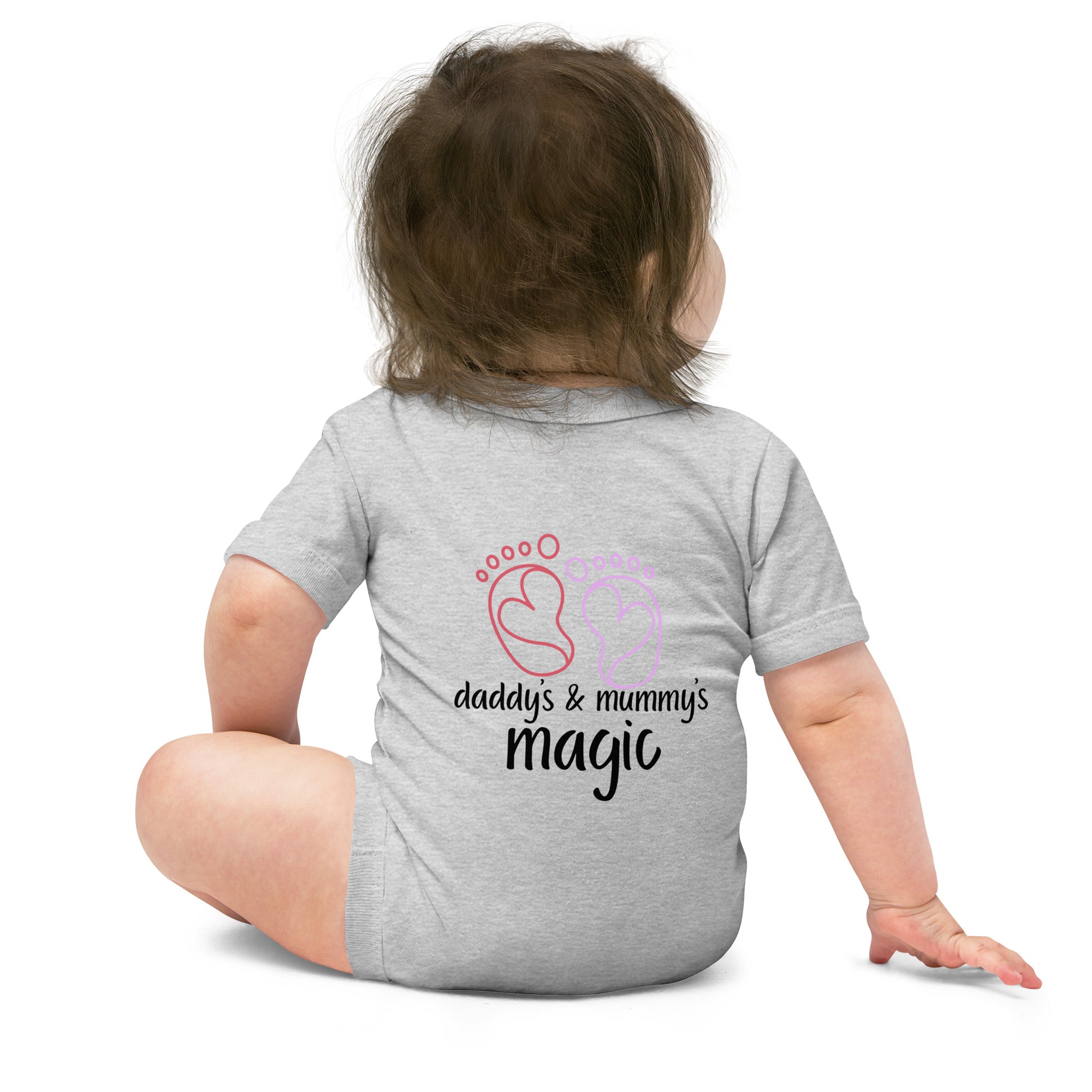 Daddy & Mummy's Magic - Baby short sleeve one piece (back print)