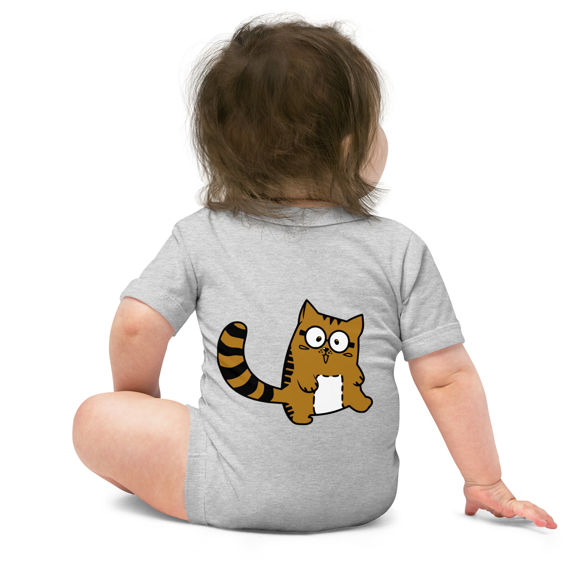 Meow V5 - Baby short sleeve one piece (back print)