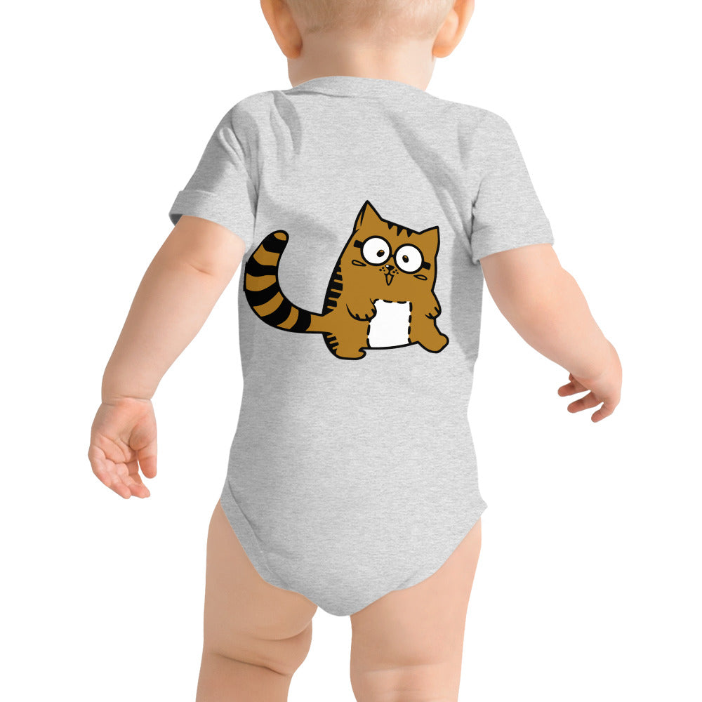 Meow V5 - Baby short sleeve one piece (back print)