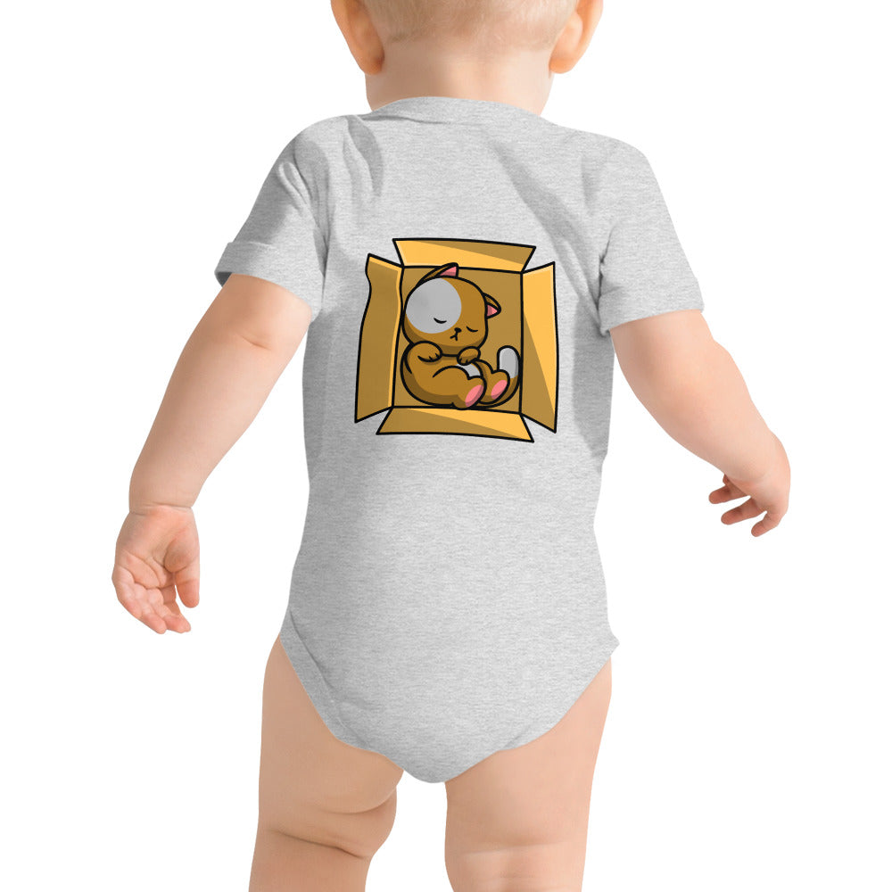 Meow V6 - Baby short sleeve one piece (back print)