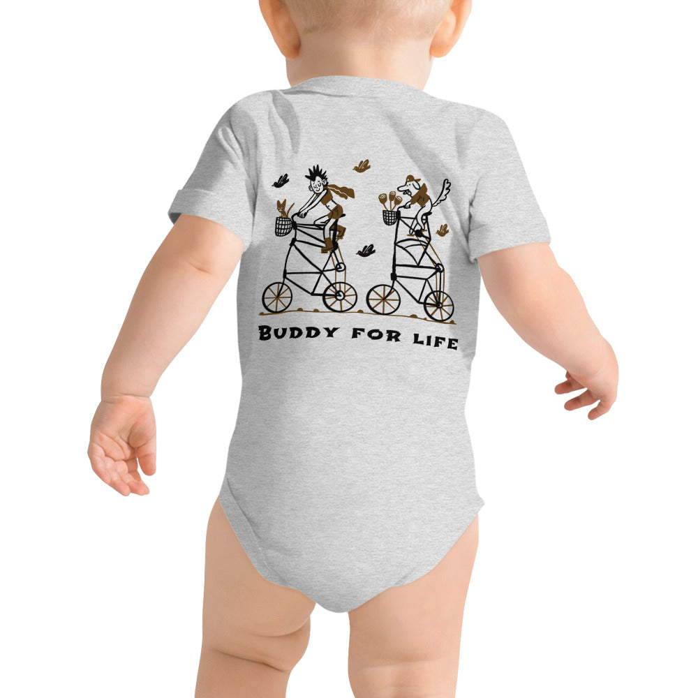 Buddy for life - Baby short sleeve one piece (back print)