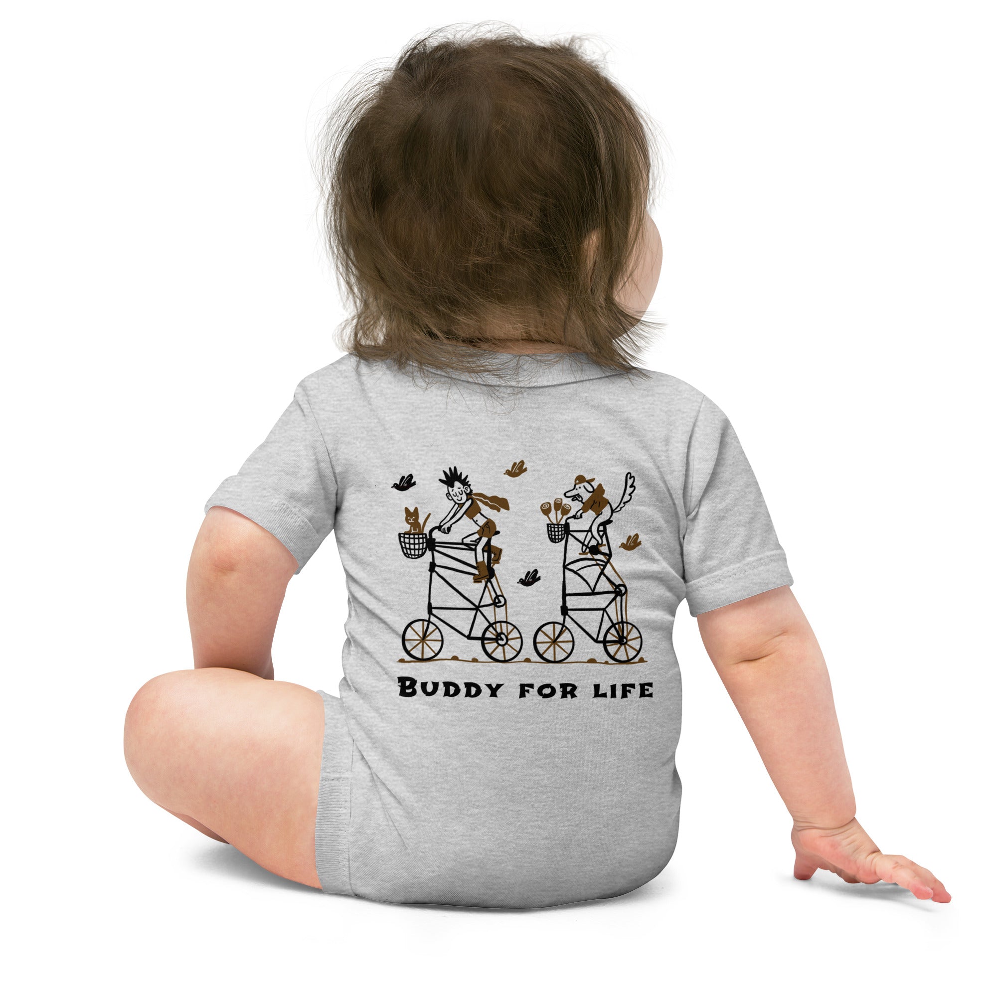 Buddy for life - Baby short sleeve one piece (back print)