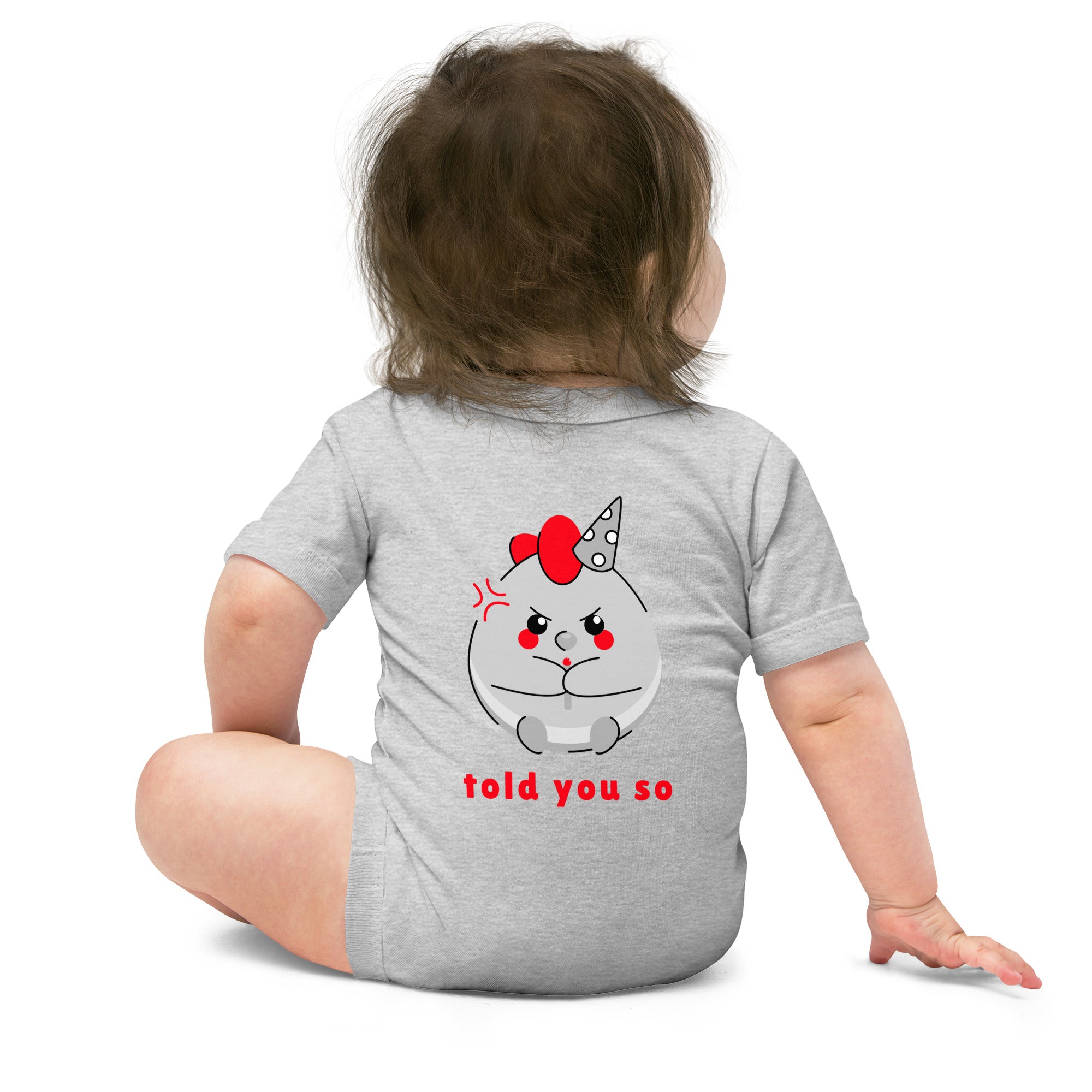 Told you so V - Baby short sleeve one piece (back print)