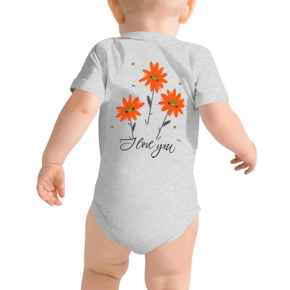 I love you - Baby short sleeve one piece (back print)