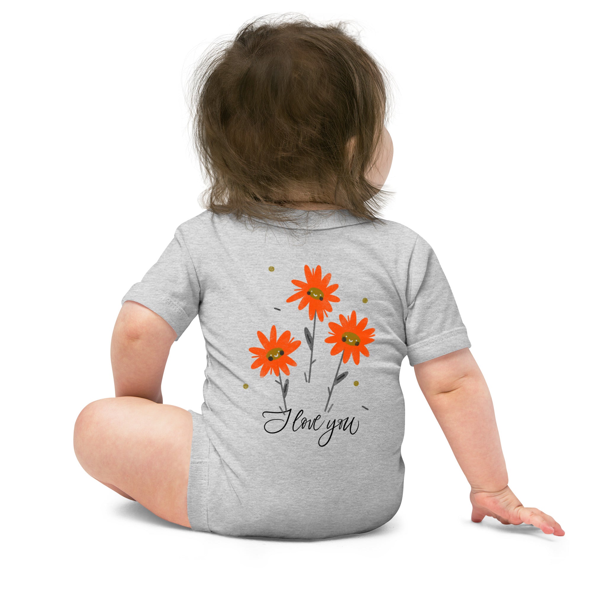 I love you - Baby short sleeve one piece (back print)